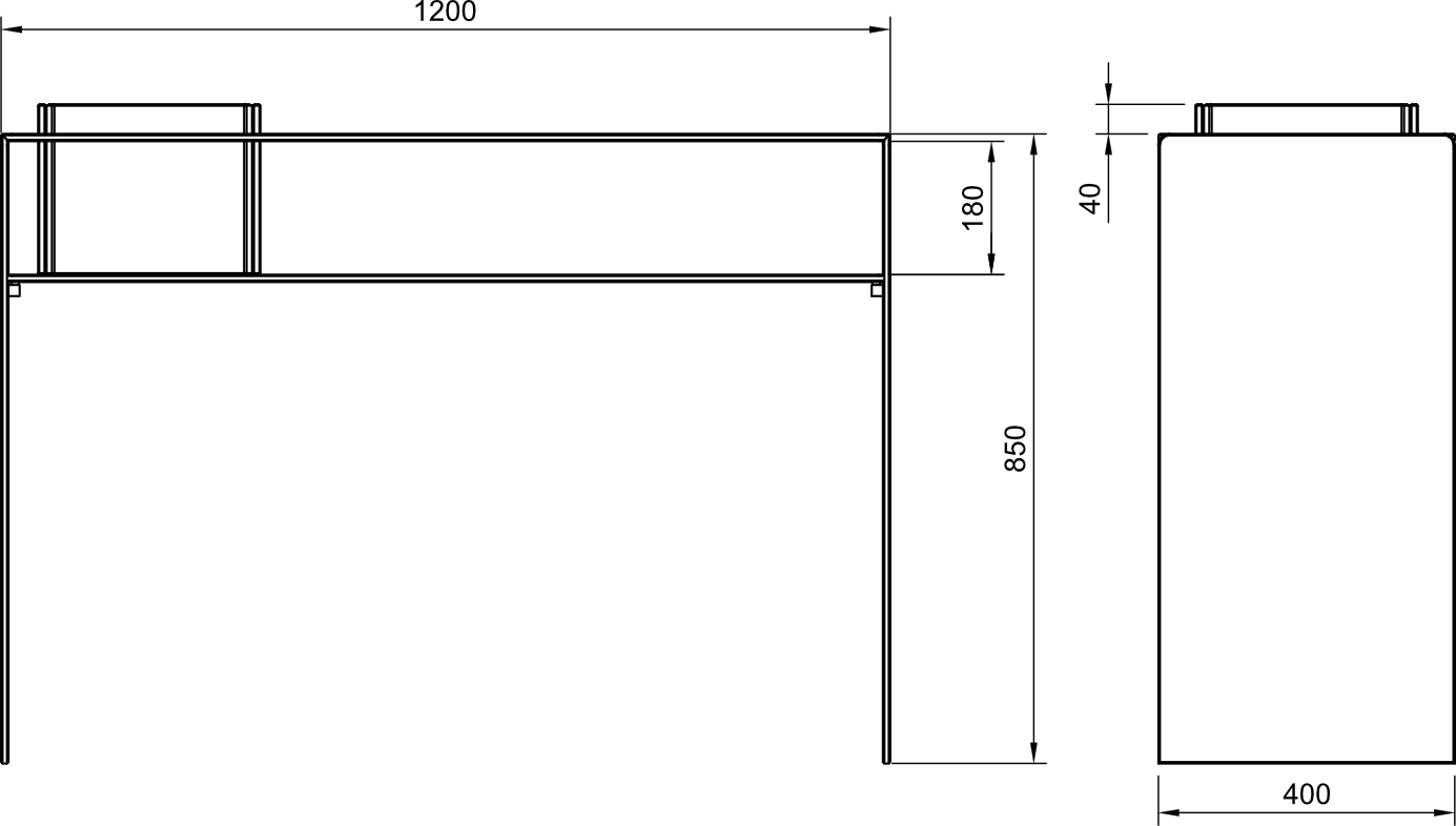 Disegno tecnico Bold Consolle